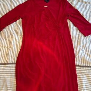 dressbarn Vibrant Red Long Sleeve Dress